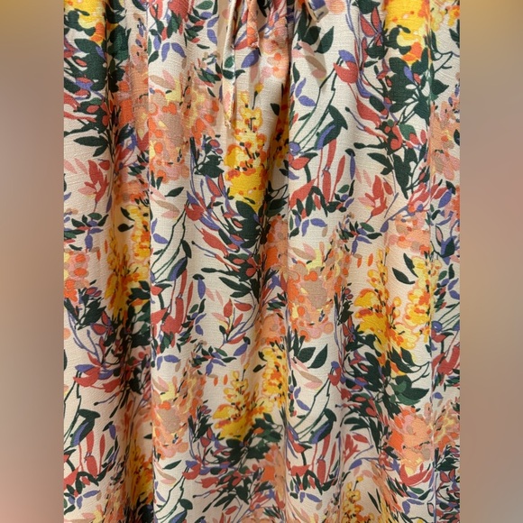 Ophelia Roe Drawstring Waist Smocked back Sundress Flounced Yellow Floral Sz XL - Picture 7 of 13